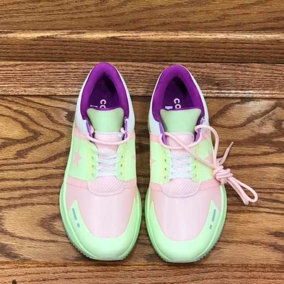 Converse Run Star Translucent Ox Storm Pink Barely Volt Shoes - Picture 3 of 8